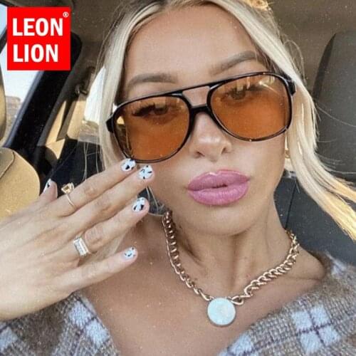 LeonLion 2021 Vintage Womens Sunglasses Brand Designer Oval Eyewear Women/Men Retro Glasses Female UV400 Lentes De Sol Mujer