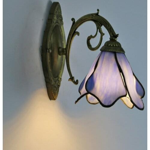 Mediterranean Vintage Glass Wall Lights Lamp for Bedroom Bedside Living Room Corridor Wall Sconce Light Fixtures Home Decor