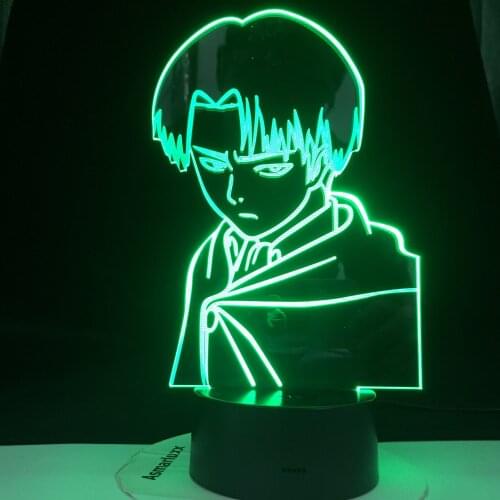 Captain Levi Ackerman Figure Led Night Light for Kids Child Bedroom Decor Nightlight Colorful Table Lamp Attack on Titan Gift