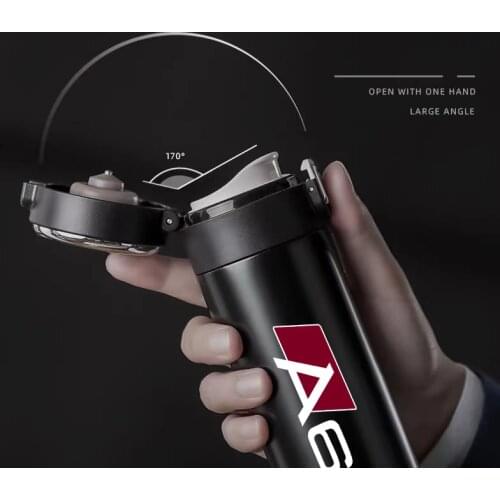 400ml Intelligent Thermos Flask Travel Sport Cup Stainless Steel Vacuum Water Bottle For audi A3 A4 A5 A6 A7 A8 Q3 Q5 Q7 Q8 car