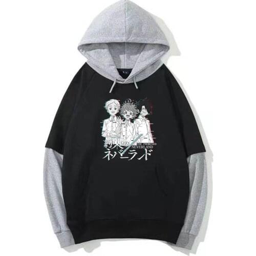 2021 Janpanese Anime The Promised Neverland Hoodie Unisex Long Sleeve Funny Hip Hop Pullover Sweatshirts