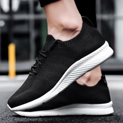 Ultralight Flying Woven Mesh Couple Sports Shoes 2021 New MD Sole Socks Womens Vulcanize Shoes Large Size 46 Mens Casual Shoes