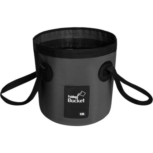 12L PVC Waterproof Bag Outdoors Portable Folding Bucket Car Wash Camping Fishing Bucket 5 Colors