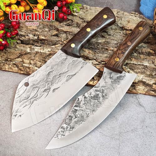 High Carbon 5Cr15Mov Steel Kitchen Chef Cleaver Knife Handmade Forged Meat Vegetables Slicing Knives Ultra Sharp Blade Knifes