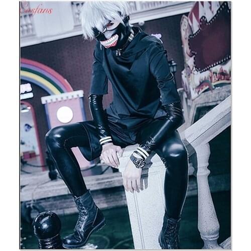 Japanese Anime Tokyo Ghoul Cosplay Kaneki Ken Cosplay Costume Hoodie Jacket Pants Shorts Full Set Outfits Men Uniforms Masks