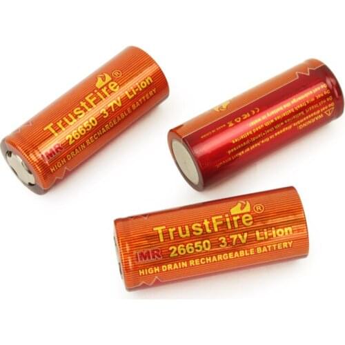 10pcs/lot TrustFire IMR 26650 3.7V 3400mah High Drain Rechargeable Lithium Battery with Relief Value for Lamps LED Flashlights