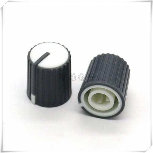 10 Pieces Plastic Half Shaft Knob Diameter 15mm Height 17mm Potentiometer Encoder 270 Degrees Knob D-Shaped Inner Hole 6mm