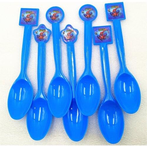 10pc Kids Birthday Party Supplies Spiderma Plastic Spoon Christmas/Festival Theme Superhero Party Decoration Baby Shower Favors