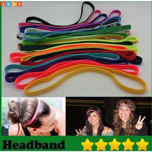 2016 Non Slip Neon Headband Skinny Elastic Headband Yoga Headband