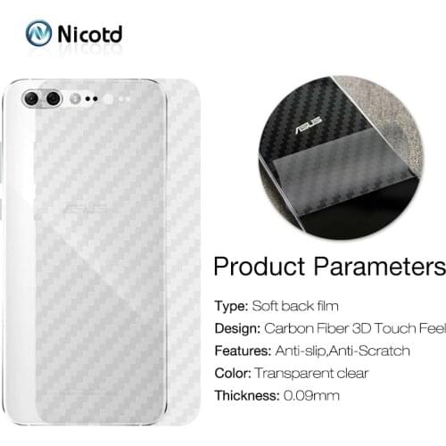 5pcs/lot 3D Carbon Fiber Screen Protector For Asus ZenFone 3 Zoom S ZE520KL ZE553KL ZE552KL ZC553KL ZC520TL Back full Cover Film