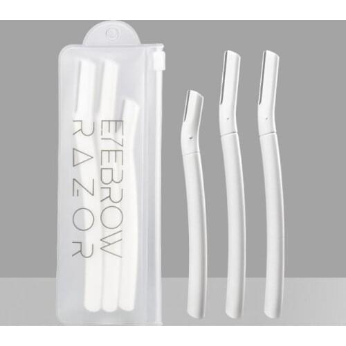 60Set/Lot 3Pcs/Set Eyebrow Trimmer Razor Sets Stainless Steel Macro Mesh Eyebrow Shaving Knife Makeup Tools HA2366