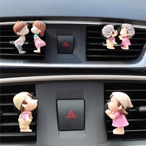 60% Dropshipping!! Lovely Couple Girl Boy Car Air Vent Freshener Perfume Clip Aromas Diffuser Decor