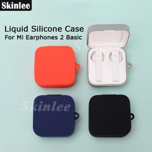 Skinlee Headphone Accessories For Xiaomi Wireless Earphones 2 Basic Case Silicone Shockproof For Mi True Earphones 2 Basic Cover