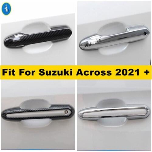 Auto Accessories Side Door Handle Pull Doorknob Cap Frame Cover Trim ABS Chrome / Carbon Fiber Look Fit For Suzuki Across 2021