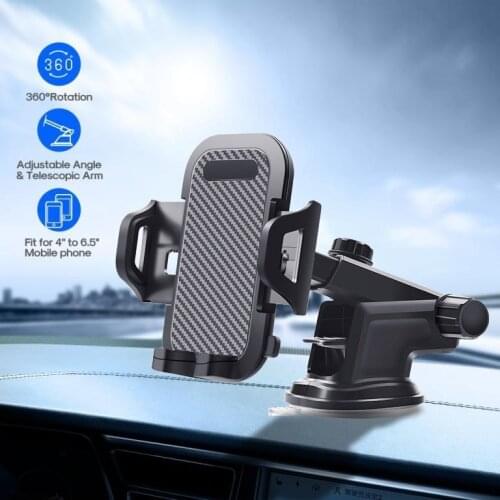Car Phone Holder Dashboard Mount Windshield Suction Holder 360 rotation Auto Bracket for mobile smart phone