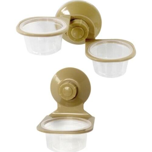 B0KB Suction Cup Reptile Water Food Feeder Wall Hanging Feeding Dish Bowl Spider Breeding Box Tank Dish Pot