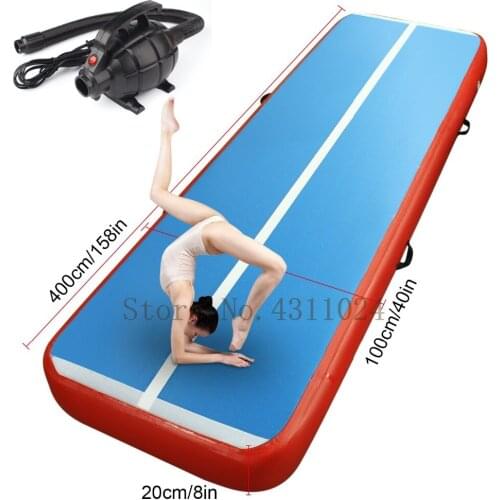 Free Shipping Air Track Mat for Gymnastics 4x1x0.2m Airtrack Tumbling Home Set Inclined Air Beam Yoga Mat with Pump