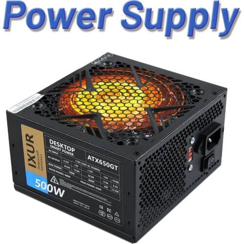 500W 110~230V PC Power Supply 12cm LED silent Fan with Intelligent temperature control Intel AMD ATX 12V for Desktop computer
