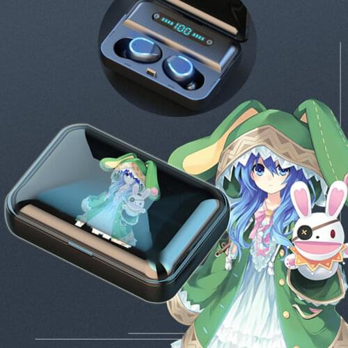DATE A LIVE Bluetooth earphones Himekawa Yoshino cosplay For Android Wireless Earbuds 5.0 Charging box HD Anime Tokisaki Kurum