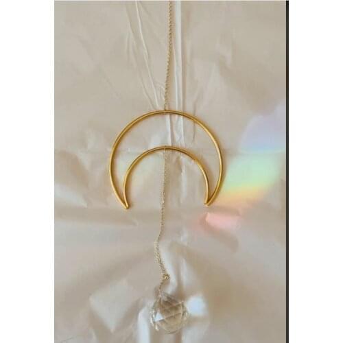 Large Moon with crystal suncatcher keychain,New Home Gift,Occult Decor for Window,Witchcraft,Good Luck,Banish Evil,Wiccan