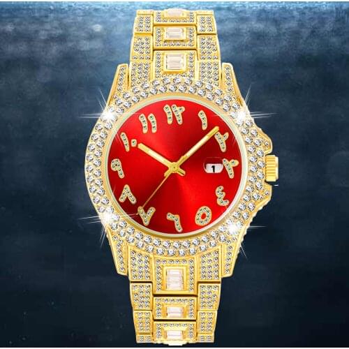 Iced Out Watch Men Hip Hop Luxury Around Diamonds Mens Watches Fashion Gold Quartz Wristwatch Waterproof Reloj Hombre Relogio