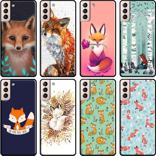 Red Fox Autumn leaves forest Cover For Samsung Galaxy S20 FE S8 S9 S10 Plus Note 9 10 Note 20 Ultra S21 Phone Case