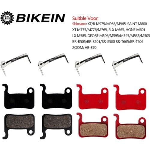 BIKEIN MTB bicycle resin disc brake pads4 pairs for Shimano Deore M596 M595 M535 SLX M665 XT M775 / 776/765 XTR M975 M966 M965