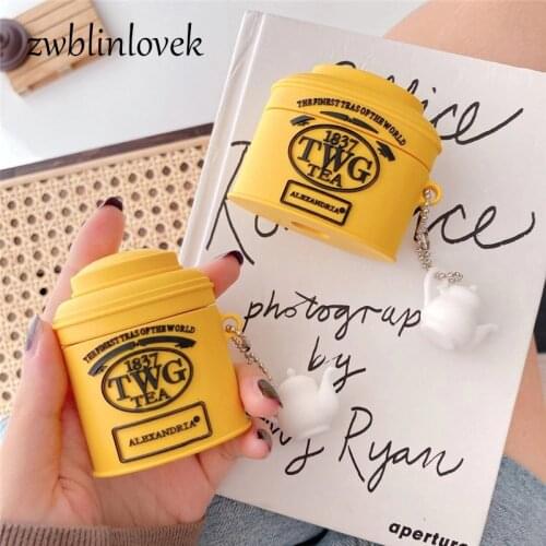 For apple airpods teapot 3d silicone earphone case for airpods 1 2 3 pro case wireless charging box bluetooth protective cover