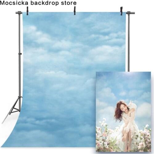 White clouds photography backdrop blue sky background for photo studio portrait head shot photographic video photocall