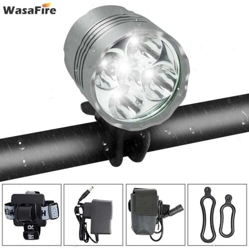 WasaFire Bicycle Headlight 5xT6 LED Headlamp 18650 Battery Bike Light Front 7000 Lumen Cycling Flashlight Lantern luz bicicleta