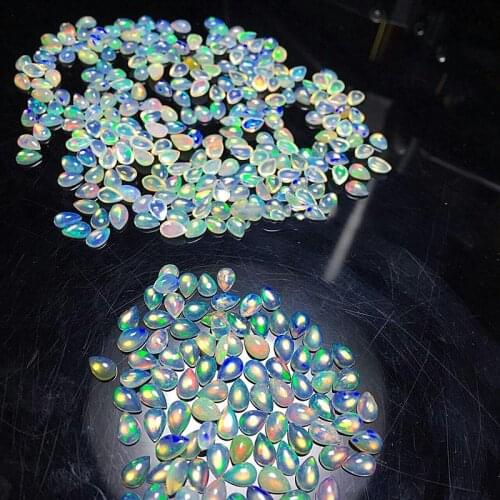 Icnway 1bead Natural Opal 4x6mm - 7x9mm Waterdrop Loose Gemstone Inlaid Jewelry Making Bracelet Necklac Earriing