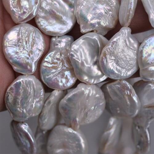 ICNWAY Natural White pink lavender Freshwater Pearl 20-25mm Gemstone Beads for Silver 925 Jewelry Making DIY Necklace Earring