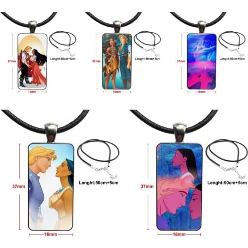 Captain John Smith And Pocahontas Necklace Fashion Long Chain With Rectangle Necklace Jewelry For Men Women Gift
