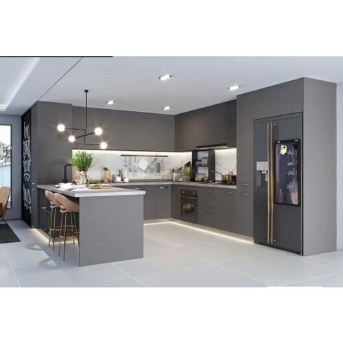 Cabinet overall customized light luxury kitchen pull basket shelf stove simple multi-functional kitchen cabinet