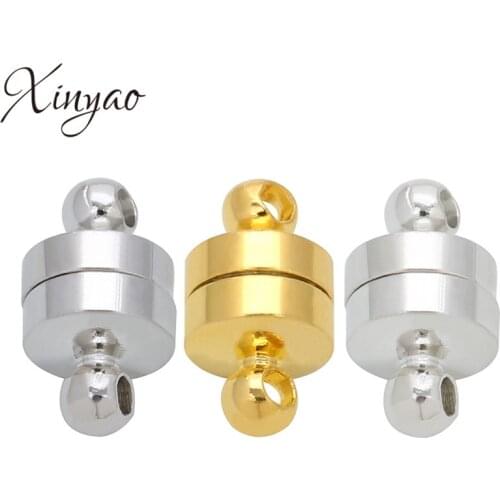 XINYAO 10pcs Round Magnetic Clasps Fit Bracelet Necklace Gold/Silver Color End Clasp Connectors For Diy Jewelry Making F5306