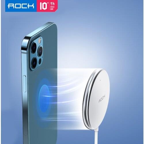 ROCK Mini Magnetic PD Wireless Charger for iPhone 12 Pro Max 15W Fast Charging Pad for Samsung for Xiaomi магнитная зарядка