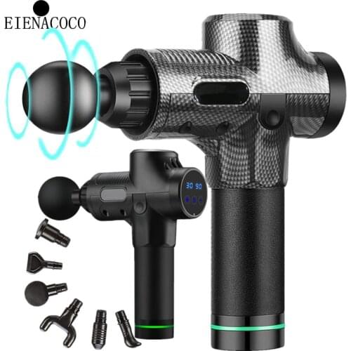 30 Speed LCD Touch Screen Massage Gun High Frequency Muscle Relax Body Relaxation Electric Massager With Portable Bag 6 heads