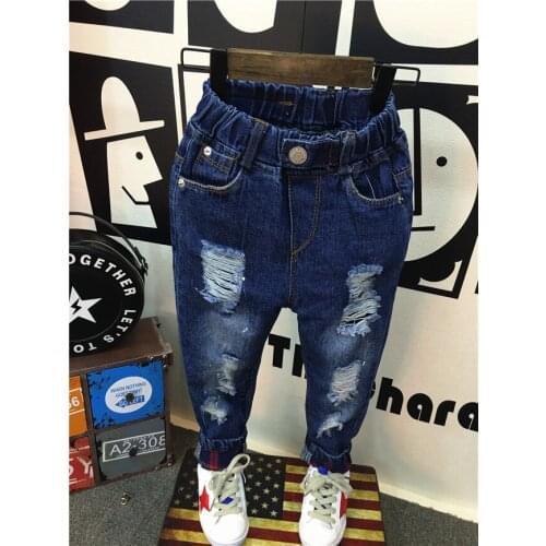 Fashion Boys BROKEN HOLE jeans pants trousers boys child jeans kids fashion baby jeans spring autumn childrens clothes
