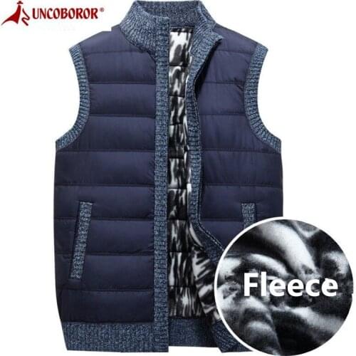 Mens Casual Vest Wool Sweater Cardigan Coat Winter Thick Warm Sleeveless Fleece Jackets Sweatercoat Male Cashmere Knitted Vest