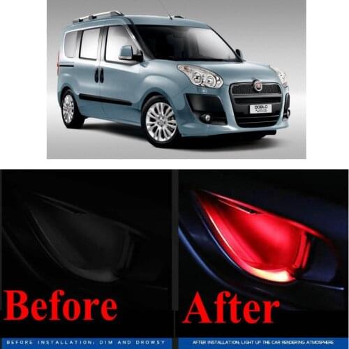 4pc CF style stickers on cars interior inside door handle atmosphere lamp for Fiat DOBLO DUCATO Ulysse