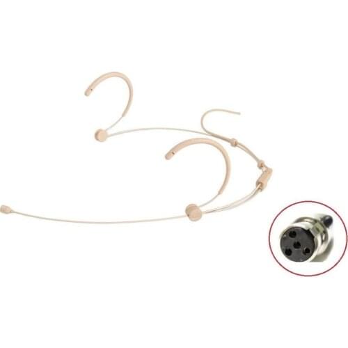 Bolymic Beige Headset Headworn Microphone for Shure microphone wireless (TA4F) Mini 4 Pin XLR microfono