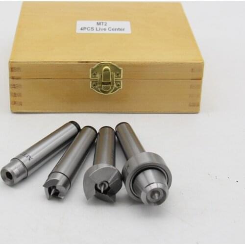 4pcs Set New Live Center MT2 Wood Lathe Live Center MT2 Arbor With Wooden Case