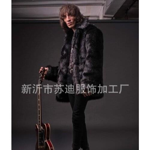 Autumn faux mink leather jacket mens winter thicken black warm fur leather coat men slim jackets jaqueta de couro fashion B108