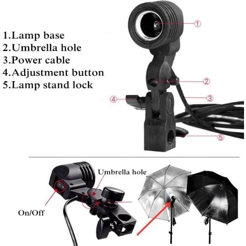 Photography Studio Photo Light Bulb Single Holder E27 Pedestal Photo studio Photography light accessories