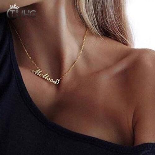 Personalized Name Necklace Stainless Steel Charm Custom Name Jewelry Minimalist Style Bijoux Birthday Special Gifts For Girl Kid