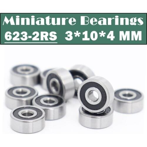 623RS Bearing ABEC-1 3x10x4 mm ( 10 Pcs ) Miniature 623-2RS Ball Bearings 623 RS 2RS Bearing