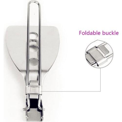 New food grade stainless steel tableware outdoor camping kitchen portable mini folding fried shovel spatula fried shovel