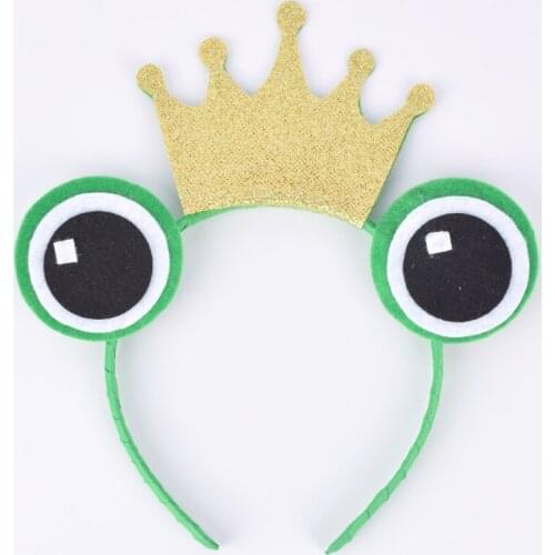 Frog Prince Headband for Boys Baby Birthday Party Hair Accessories Kids Frog Halloween Costume Girls Animal Headbands