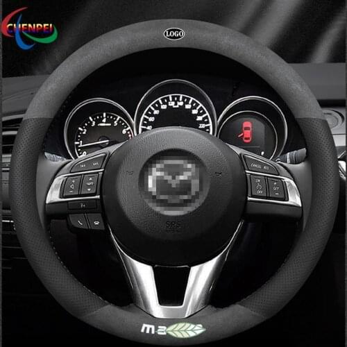 Anti-Slip Suede Car Steering Wheel Cover For Mazda 3 Mazda 2 Atenza AXELA CX5 CX7 CX3 CX9 CX30 Car Interior Accessories