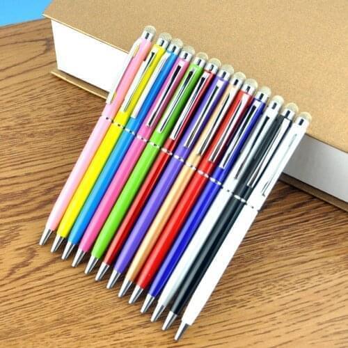 50pcs/Lot 2 In 1 Stylus Ballpoint Pen For Xiaomi Samsung Ipad Iphone Tablet Screen Touch Mobile Phone Gaming Smart Drawing